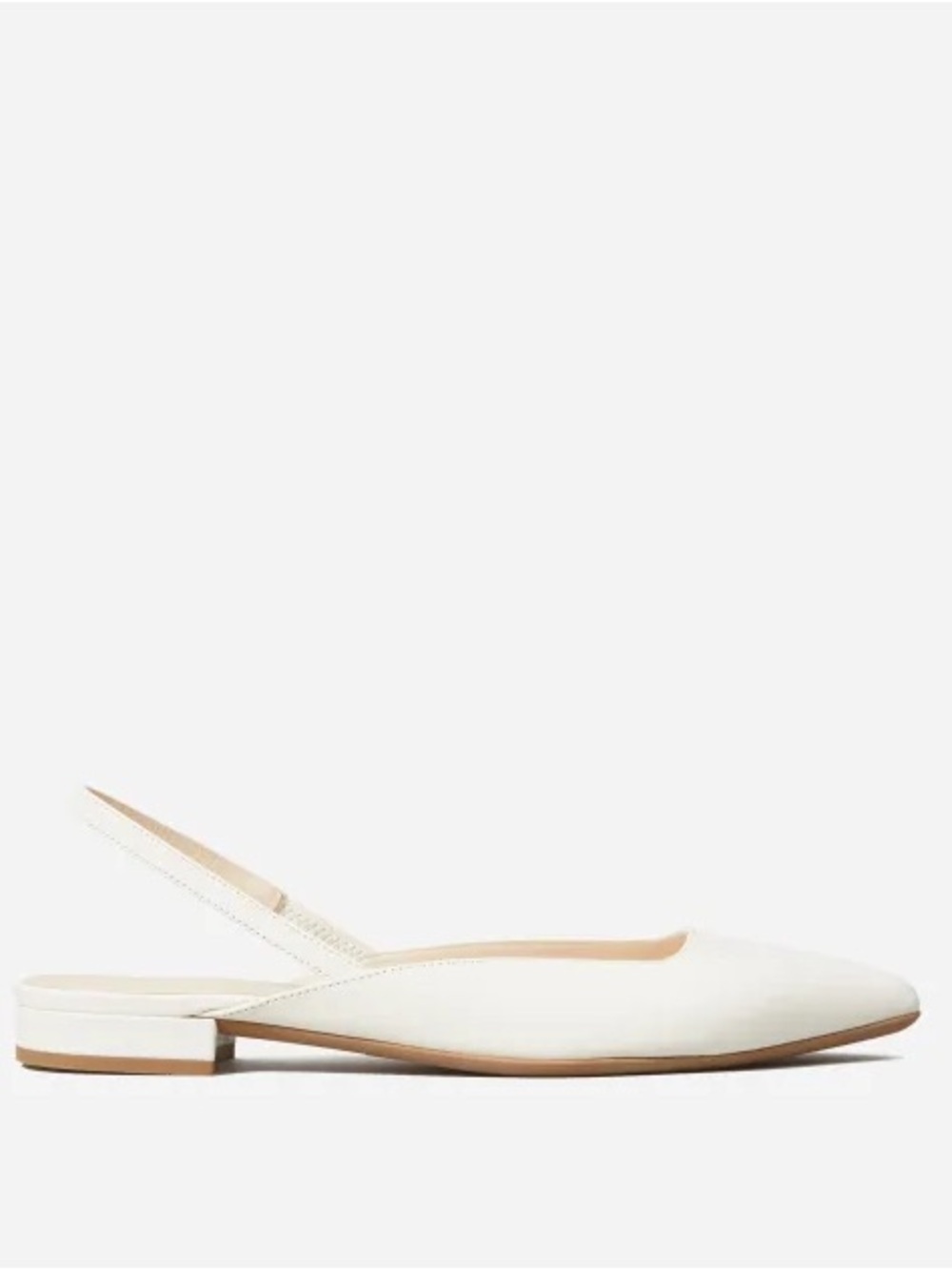 Everlane White Slingback Leather Flats